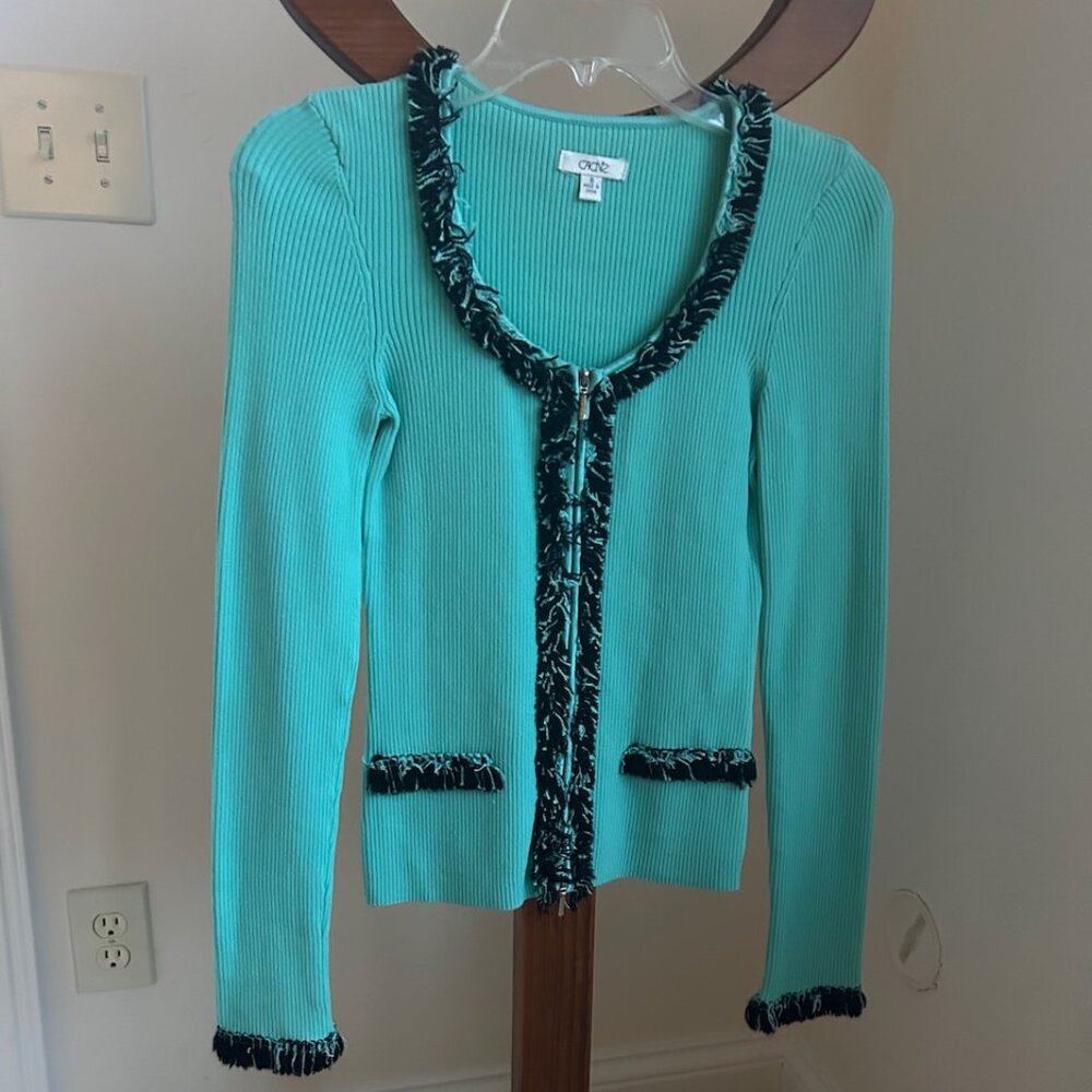 Cache green blue cardigan size S